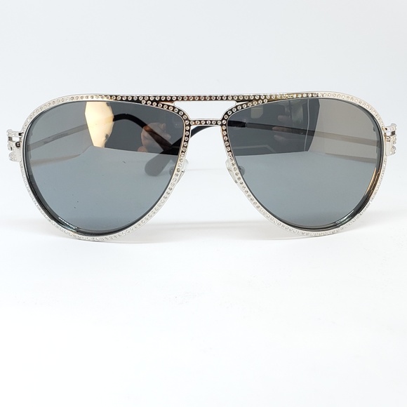 Versace Accessories - Versace Sunglasses Silver MirroredCrystals Aviator